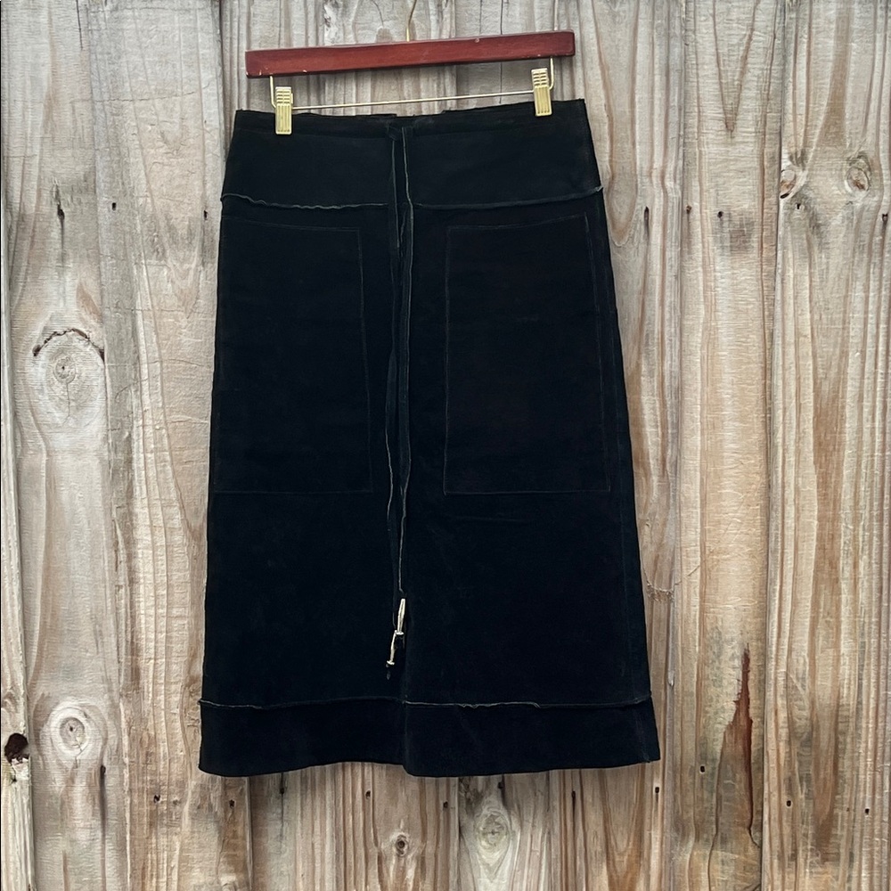 Wilson Leather Black Midi Skirt